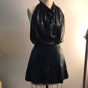 Magnificent MOD 1960’s wet look Halter Mini dress